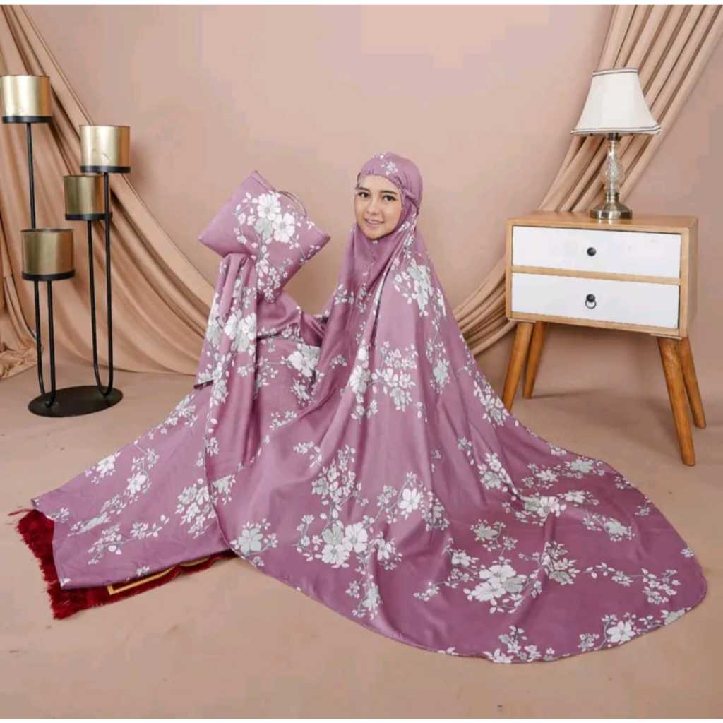 MUKENA MOTIF BUNGA SAKURA / MUKENA RAYON PREMIUM / MUKENA DEWASA JUMBO / MUKENA LEBARAN KEKINIAN