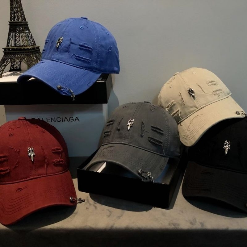 topi denim sobek import caps chrome hearts bisbol