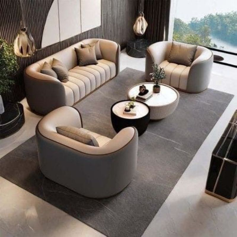 Sofa 321 Seat Kulit Sofa Jumbo Mewah Sofa Tamu Kulit Model Terbaru