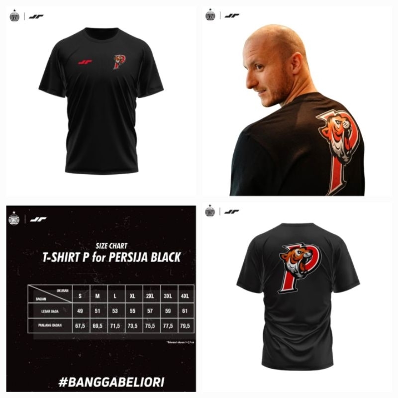 [ READY SIAP KIRIM ] T-SHIRT KAOS TEE P FOR PERSIJA BLACK ORIGINAL