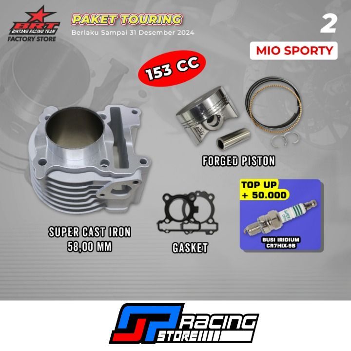 Paket Bore UP Touring 2 MIO Sporty BRT - Blok Piston 58.0 MM