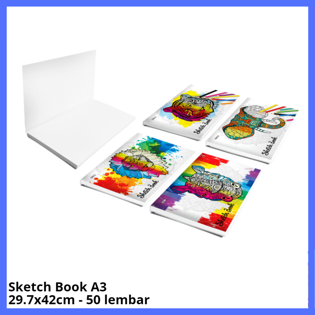 

Buku Sketsa Gambar 50 lembar A3 Kiky Drawing Sketch Book 50 sheets 30 x 42 cm