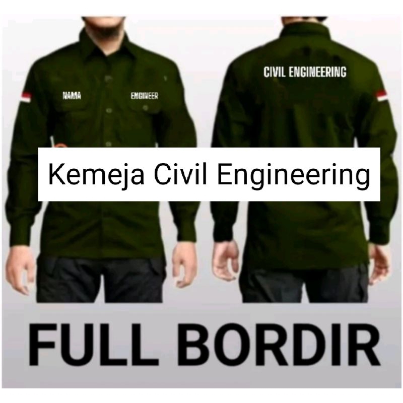 kemeja civil engineering baju kerja engineering seragam civil engineering full bordir.