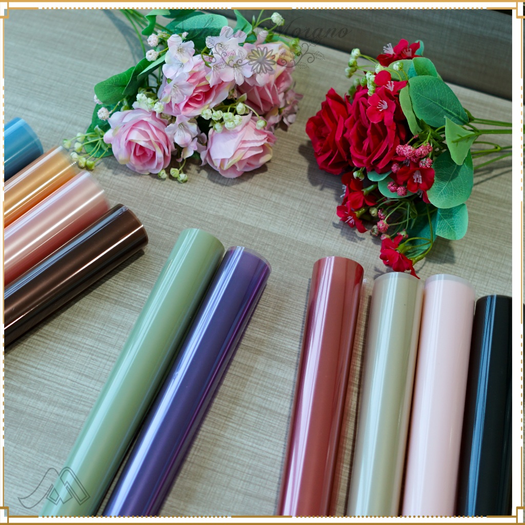 

[ 5 PCS ] Flower Wrapping Glossy Polos Transparant Cellophane Kertas Buket Bunga Kertas