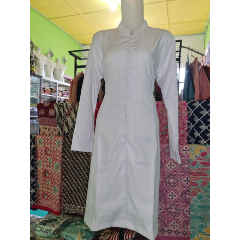 Baju Atasan Tunik Putih Size dan Model Bebas Request Seragam Kantor