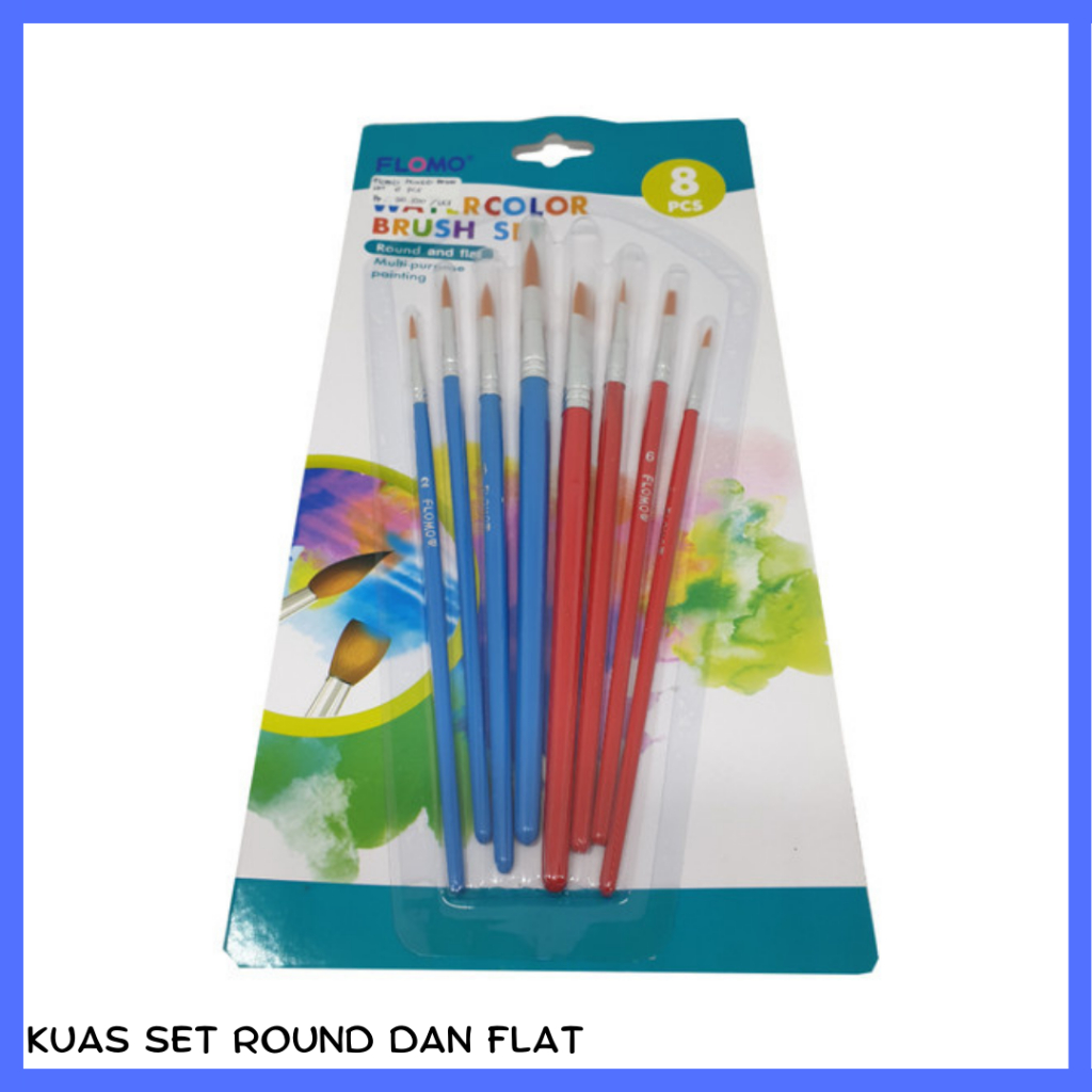 

Kuas Lukis set Mix Bulat dan Datar Flomo Drawing Brush Round and Flat