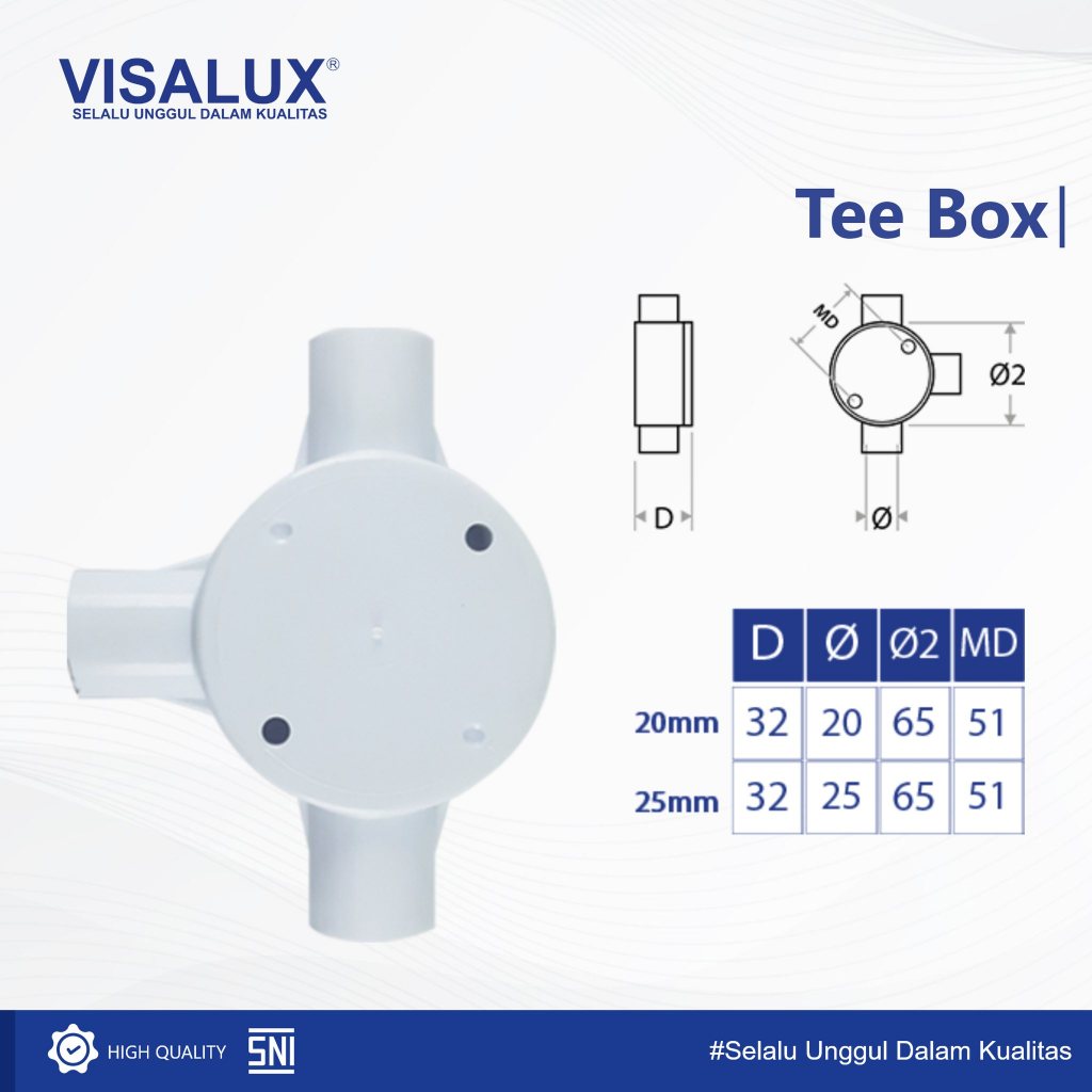 

TEE DUS CROSS DUS PIPA LISTIK 3WAY 4 WAY 20MM
