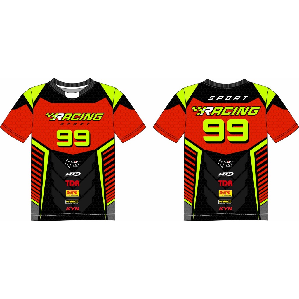 Baju Balap Olahraga Racing Atasan Olahraga Printing Dewasa Lengan Pendek