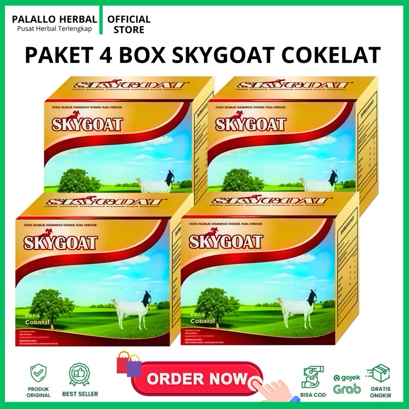 

BPOM PAKET 4 BOX SkyGoat Susu Kambing Etawa dan Krim Bubuk Rasa COKELAT