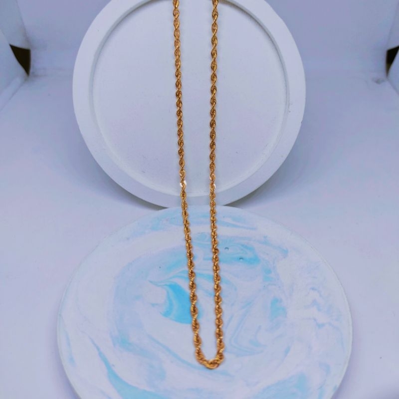 kalung emas model tambang berat 3 gram mas kadar 700(16k)