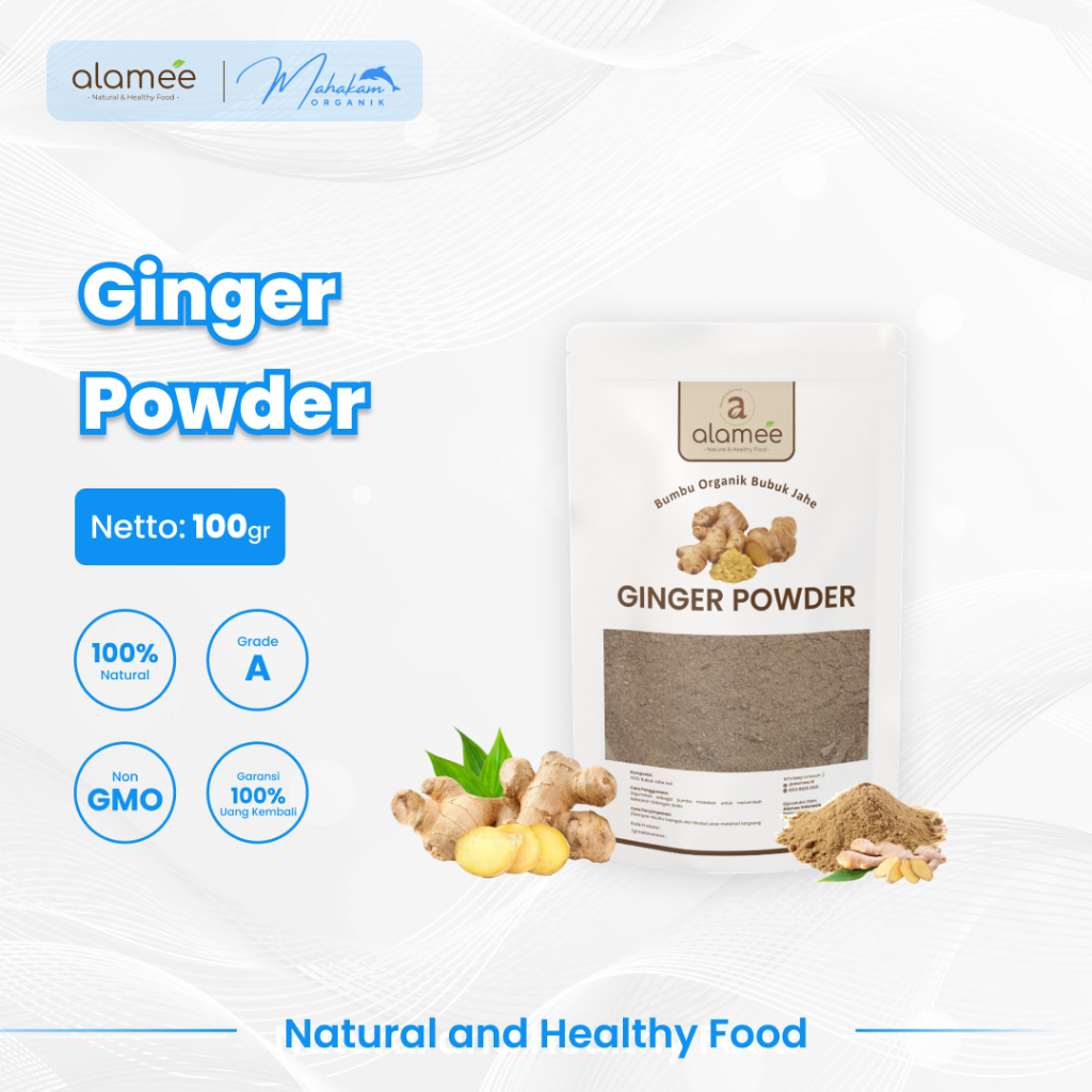 

ALAMEE Jahe Putih Bubuk Bumbu Instan Ginger Powder Minuman Herbal Organik Dapur Masak 100 Gram