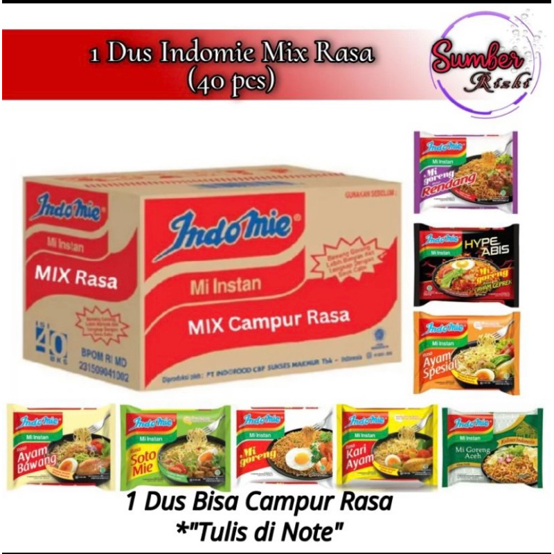 

Indomie isi 40 pcs boleh mix rasa