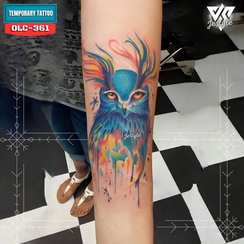 [OLC-361] Tato Temporer Temporary Tattoo burung hantu owl