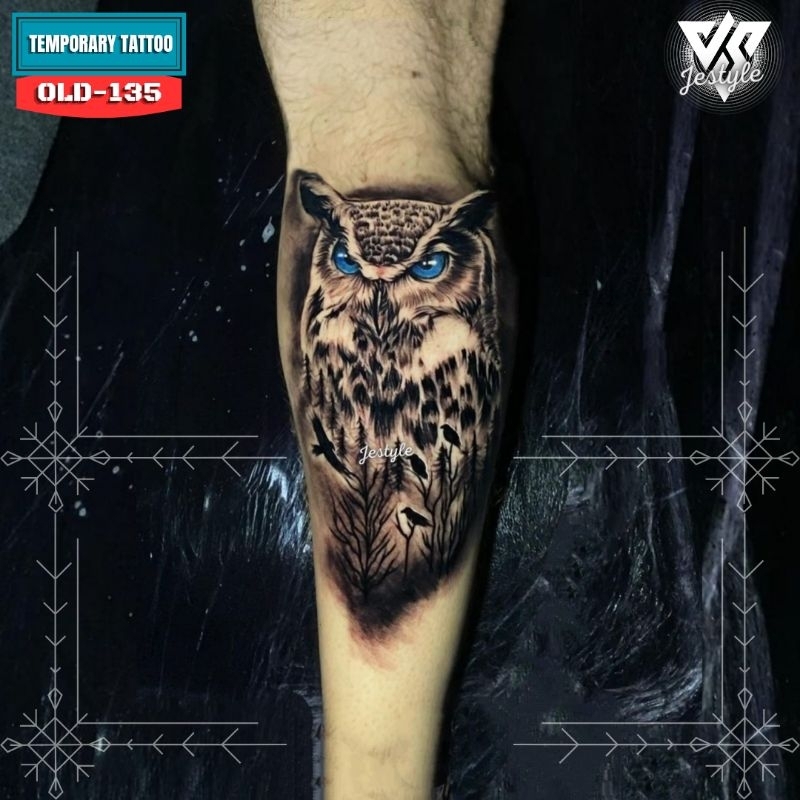 [OLD-135] Tato Temporer Temporary Tattoo burung hantu owl