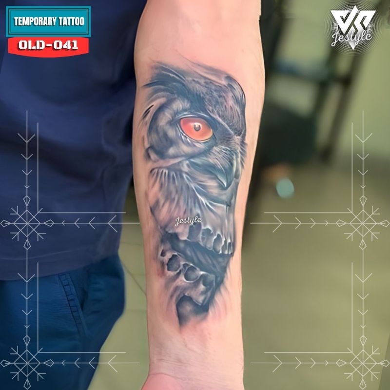 [OLD-041] Tato Temporer Temporary Tattoo burung hantu owl