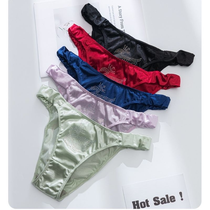 A17 Celana dalam wanita satin licin mengkilap model fashion style NC