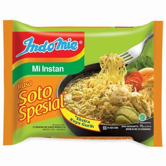 

indomie kuah soto spesial 75