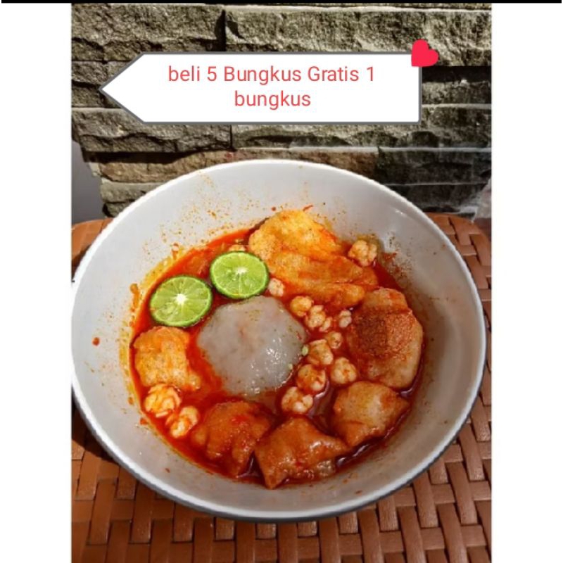 

baso Aci ayam suwir pedas -baso Aci virall/makanan instan siap saji