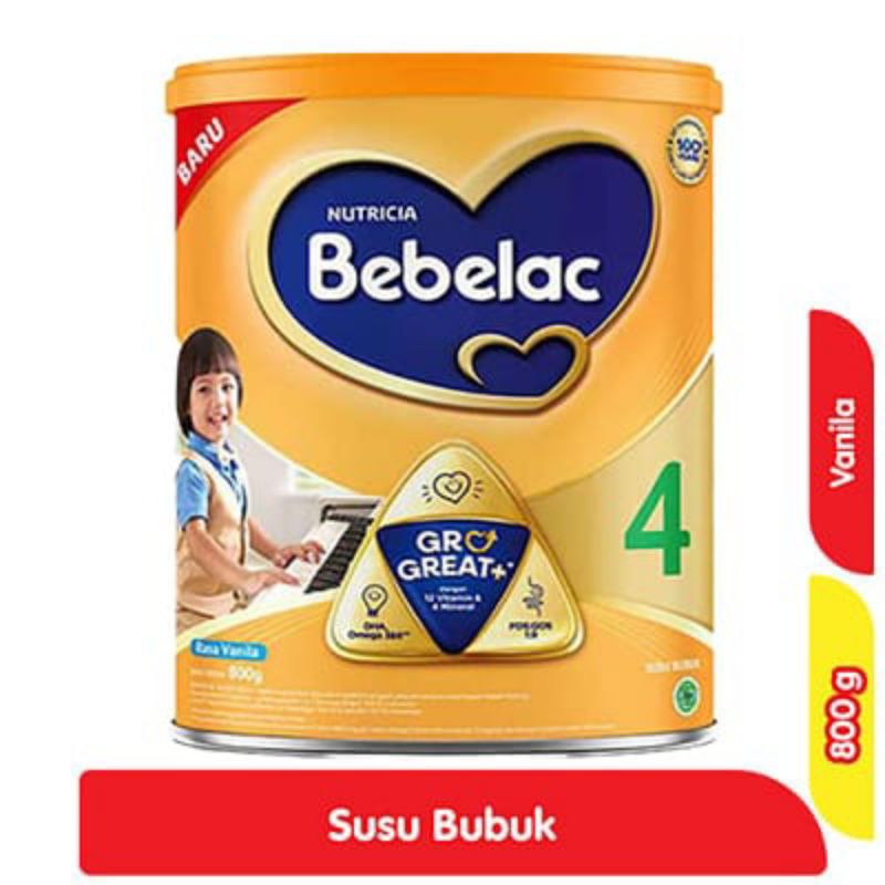 

Bebelac 4 GroGreat+ Susu Bubuk Pertumbuhan Vanila 800 g