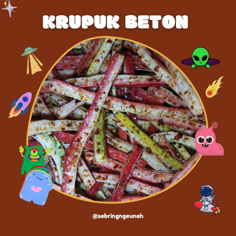 

Sebring Ngeunah_Krupuk Beton 150g-250g (Pedas &Tidak Pedas)