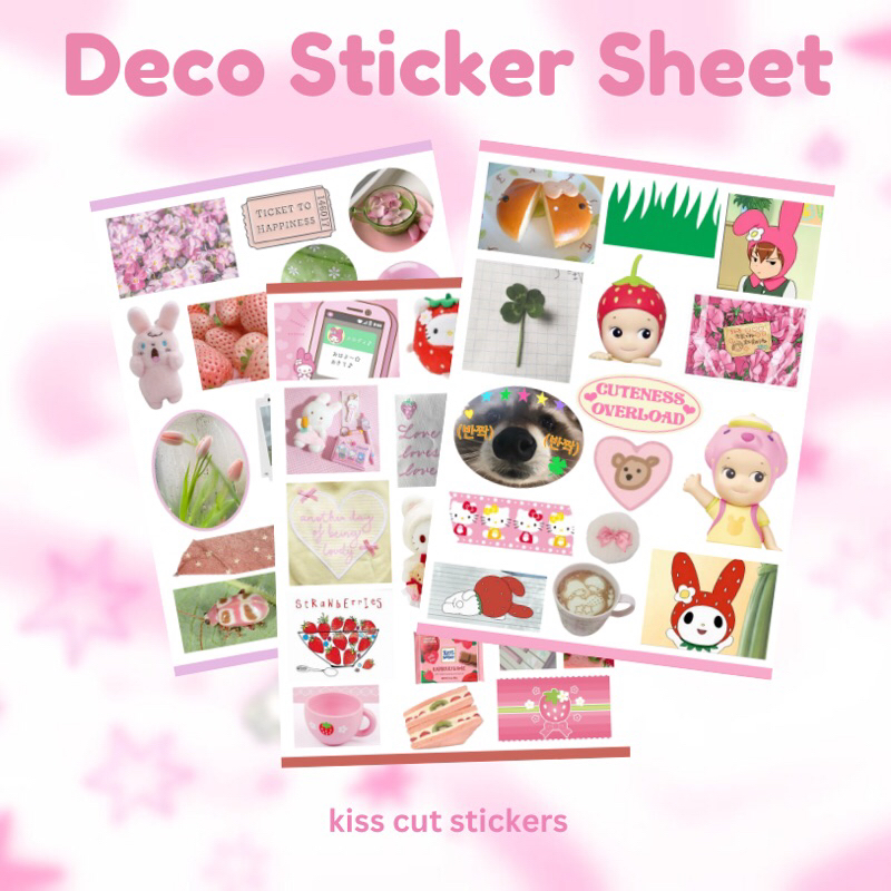 

CUTE DECO STICKER SHEET / KAWAII DECO STICKER FOR JOURNALING SCRAPBOOK