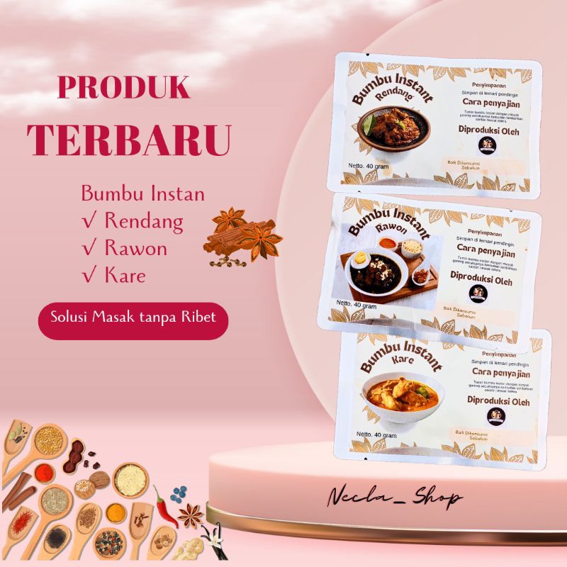 

Bumbu Instan/Bumbu Medok Rempah/Bumbu Rawon/Bumbu Kare/Bumbu Rendang asli jawa timuran