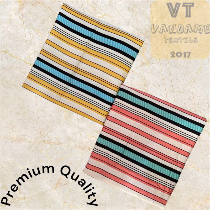 Kain Katun Rayon Viscose Premium | Katun Rayon Premium | Katun Rayon Motif Salur | Katun Rayon Meter