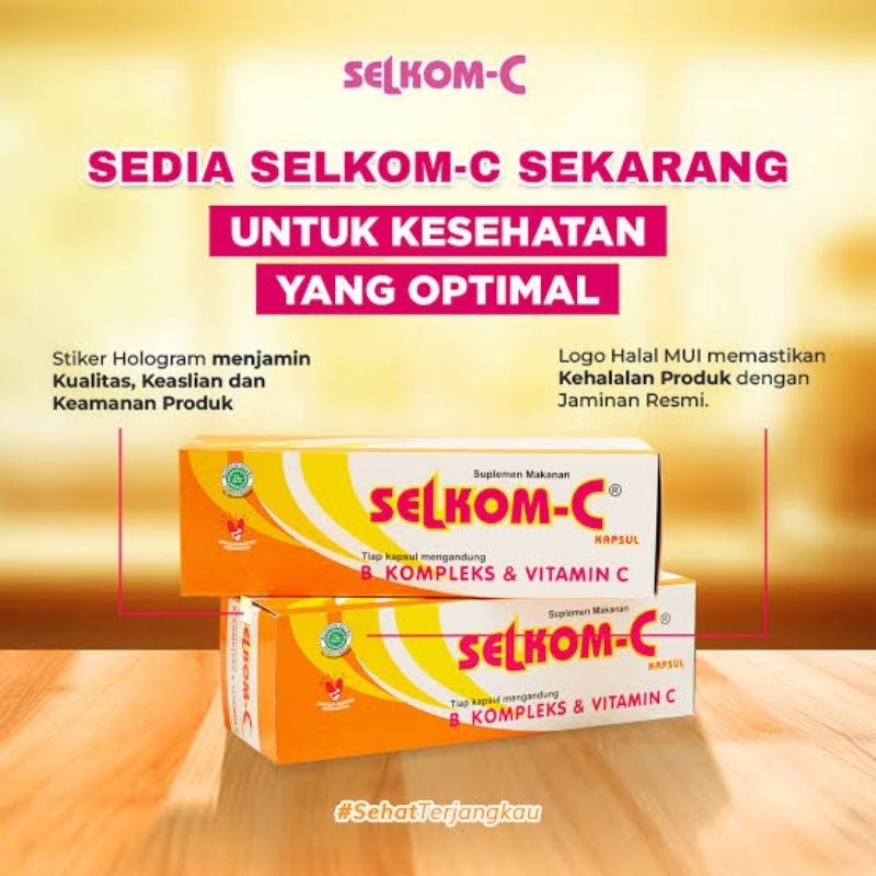 (4 BOX) SELKOM-C BOX 100 vitamin C +multivitamin EXP 2026 TERMURAH JAMINAN ORIGINAL