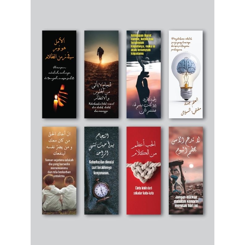 

[23 PCS] Pembatas Buku Quotes Arab-Motivasi Bahasa Arab Penanda Bacaan-Pepatah Arab