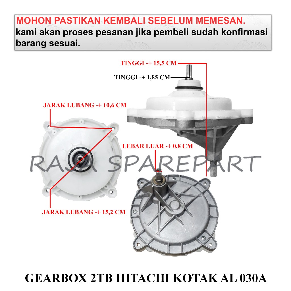 GH3K GEARBOX MESIN CUCI / GIRBOX / GEARBOX 2 TABUNG HITACHI KOTAK AL 030A
