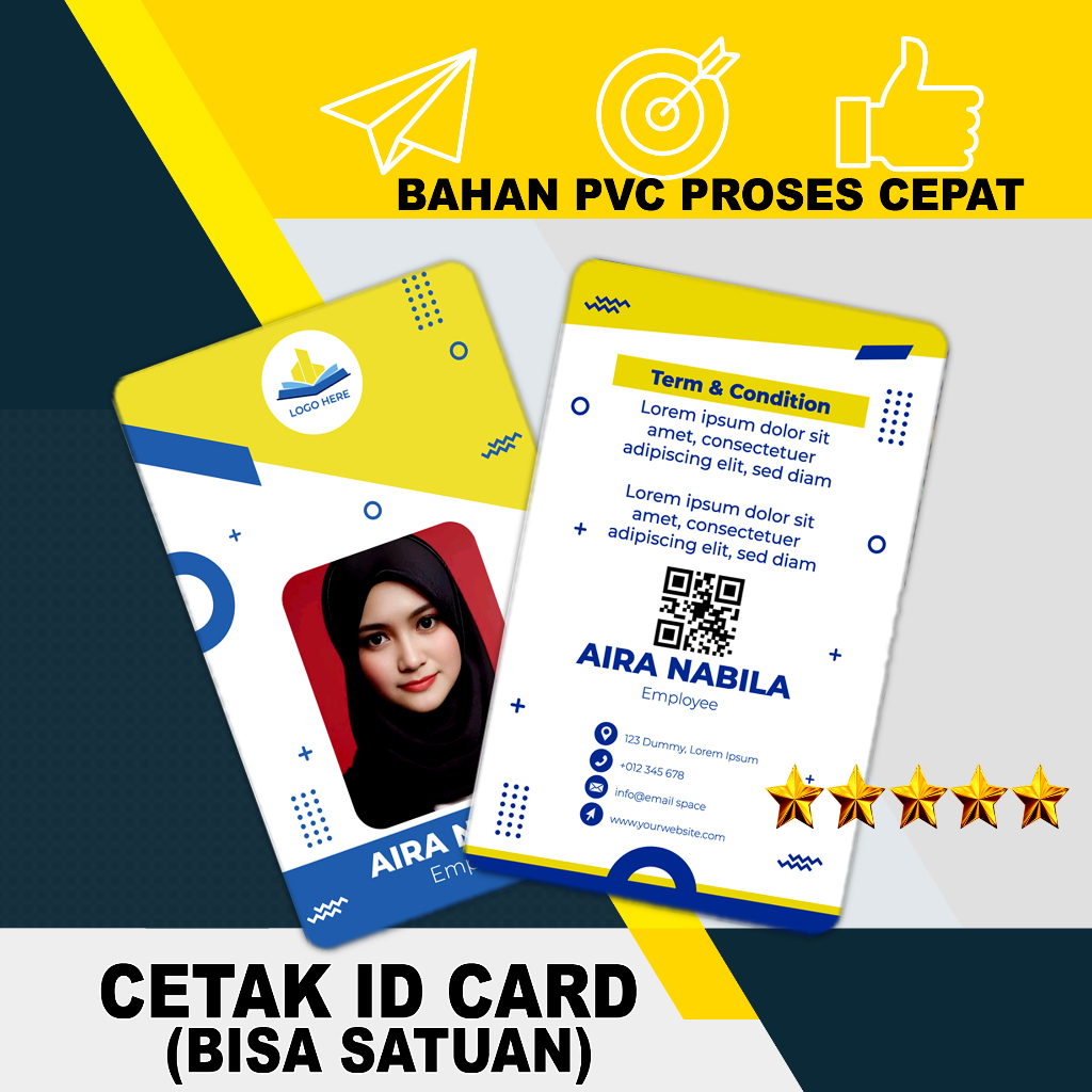 

Cetak Id Card Pvc Premium / Id Card Custom / Cetak Id Card Free Desain