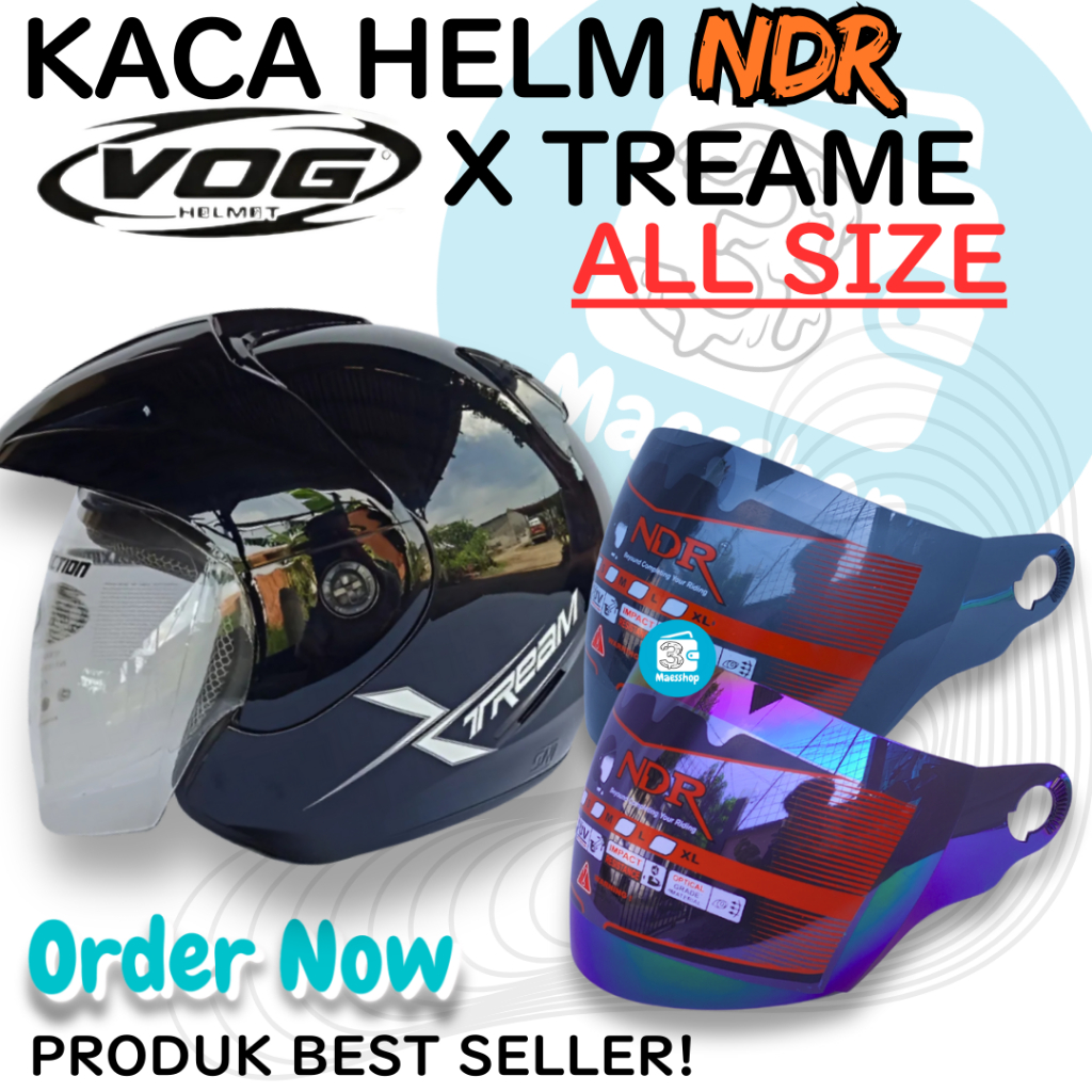 kaca Visor helm helmet VOG EXTREME NDR ClearView – Kaca Helm NDR Anti-Silau dan Jernih Vog