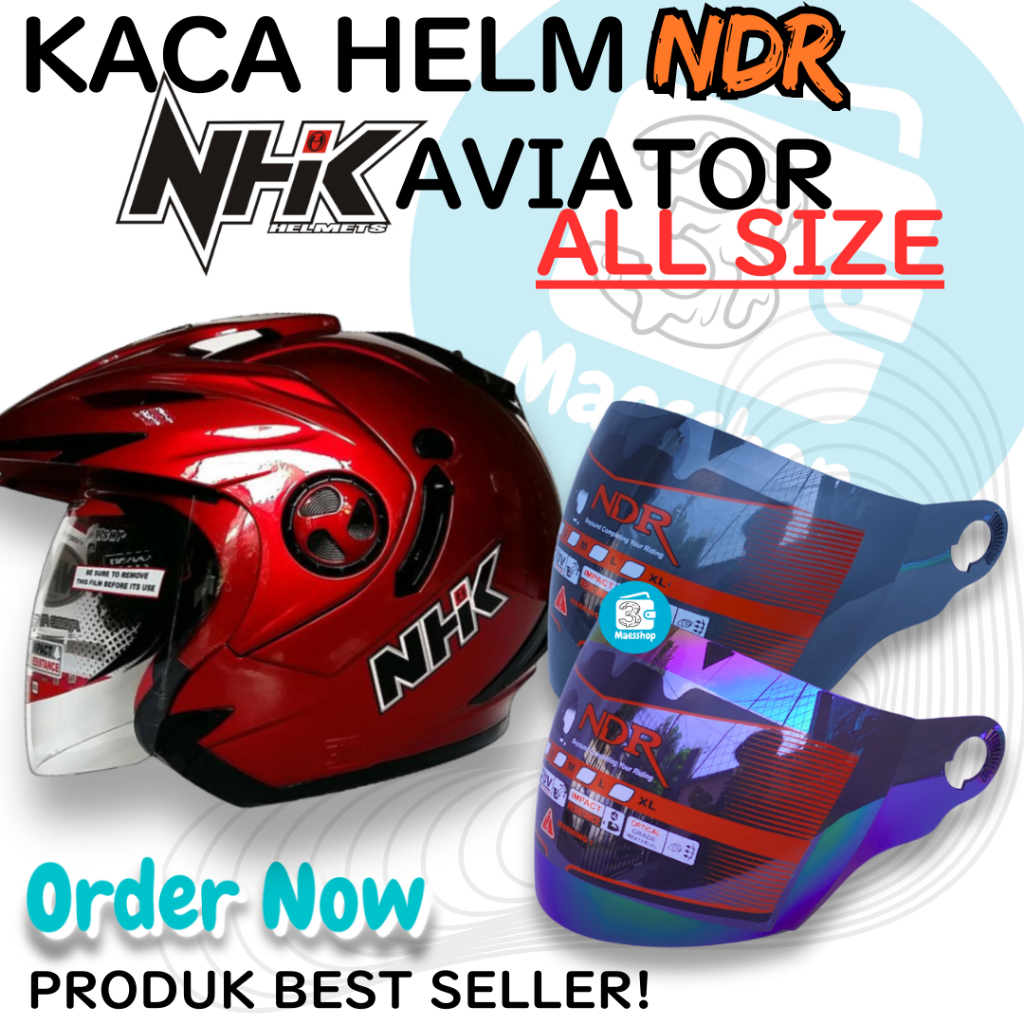 kaca Visor helm helmet NHK AVIATOR NDR ClearView – Kaca Helm NDR Anti-Silau dan Jernih Vog