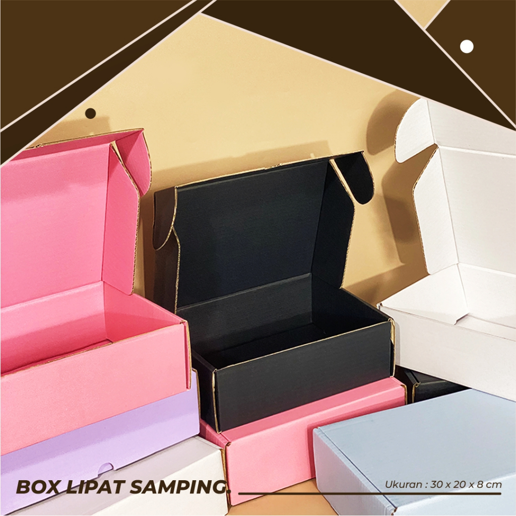 

BOX/KARDUS LIPAT SAMPING 30 x 20 x 8cm - CustomBox/Karton/Gift/CustomPrinting/Polos/Hampers/Souvenir