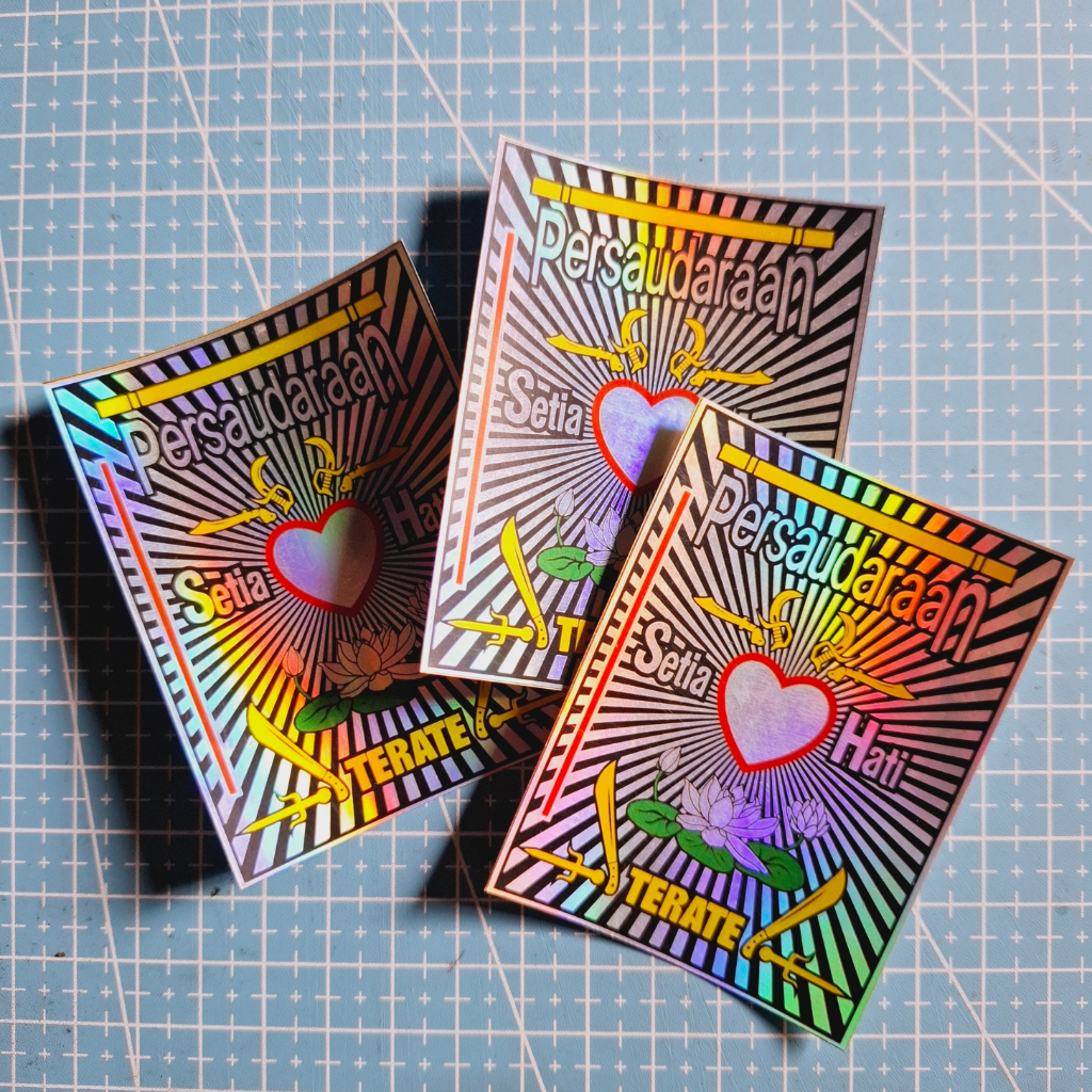 

STIKER PSHT HOLOGRAM ANTI AIR UKURAN SEDANG 6X8 CM JUAL BIJIAN SEHARI JADI