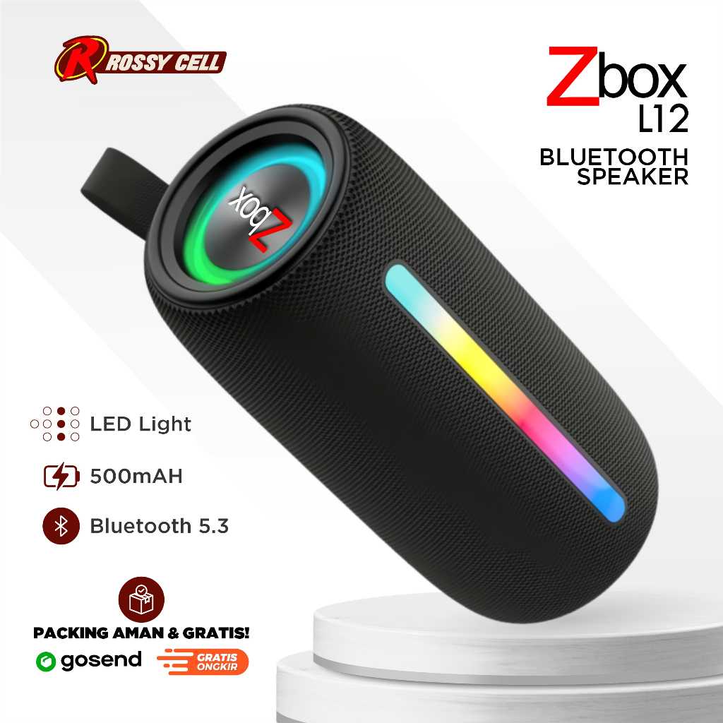 Speaker Bluethooth ZBOX L12 LED | Original Zbox | Suara SuperBass Stereo Original Bergaransi Resmi