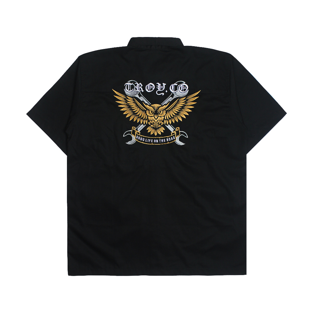Troy Company Workshirt Workwear Engineers Black Dore Gufo - Kemeja Workshirt Pria Hitam WSD 2896