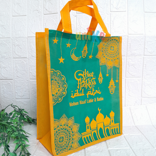 

TAS SPUNBOND Lebaran IDUL FITRI 30x14 x38 Goodie Bag JAHIT Bingkisan Parcel Sembako Ramadhan