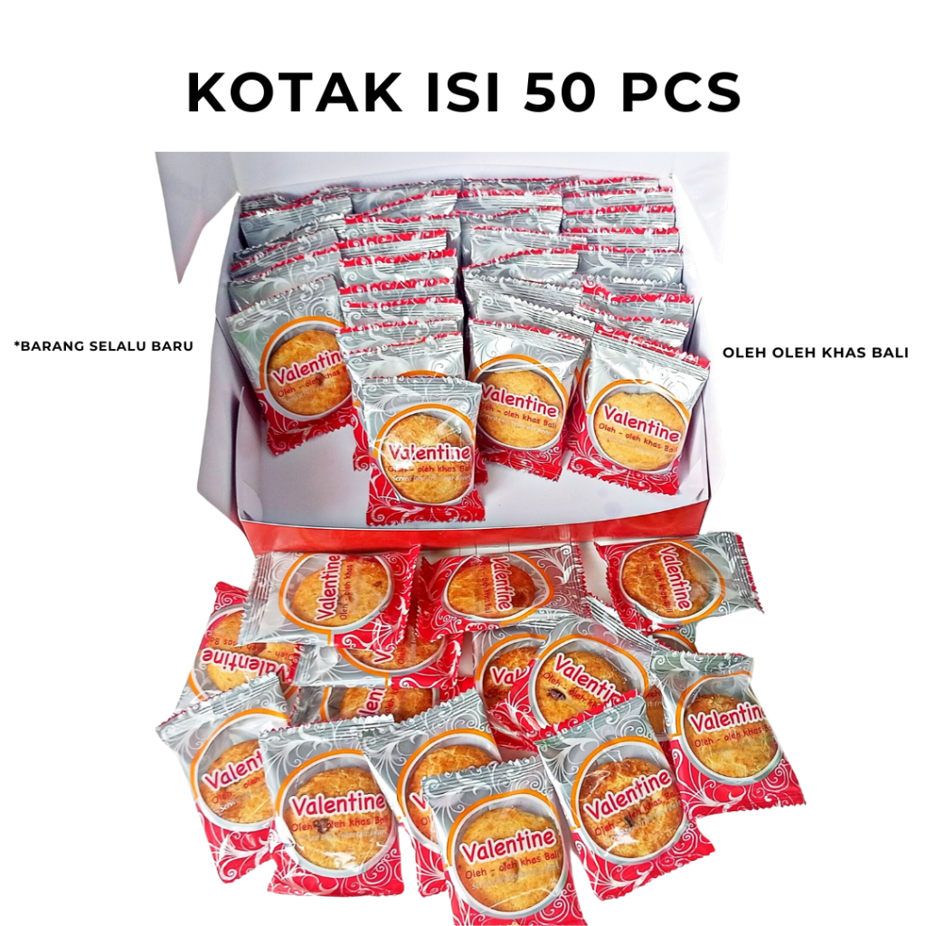 

Pie Kacang Valentine | Oleh - oleh Khas Bali | isi 50 pcs | Free Box Original Valentine
