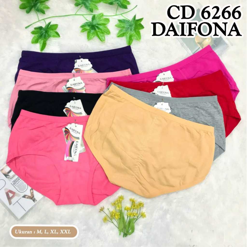 (PAKET 3 - 6PCS) CELANA DALAM WANITA DAIFONA 6266 CD PEREMPUAN BAHAN KATUN TEBAL