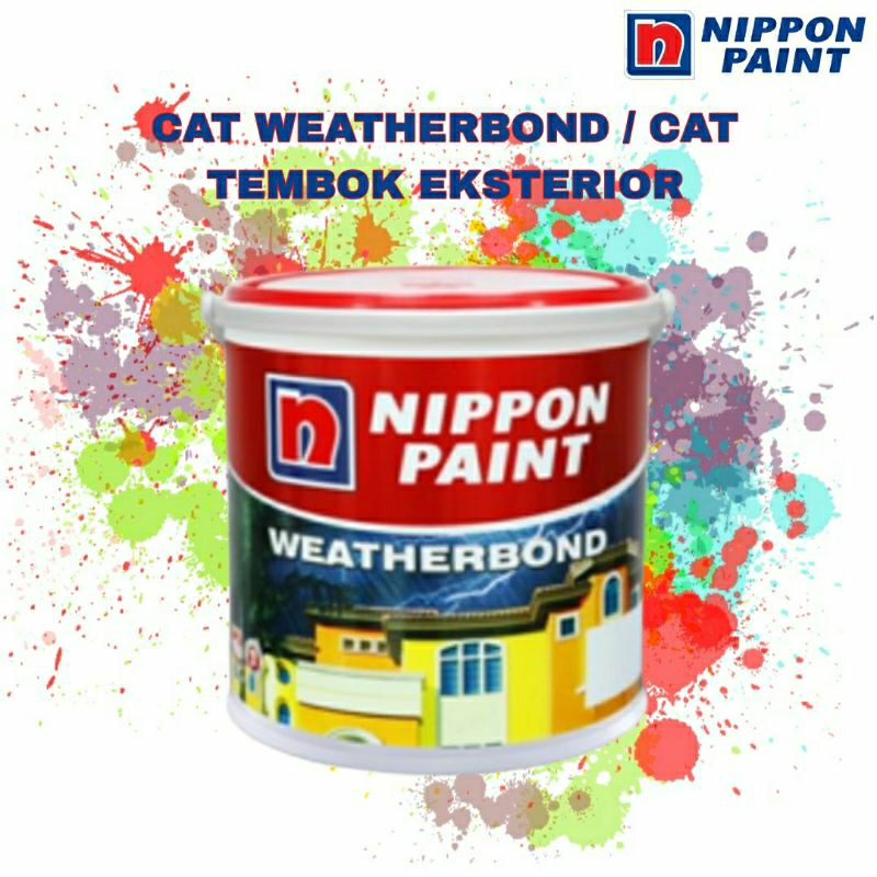 CAT TEMBOK NIPPON PAINT WEATHERBOND EKSTERIOR 2.5 LITER / CAT WEATHERBOND NIPPON 2,5 L WARNA TINTING