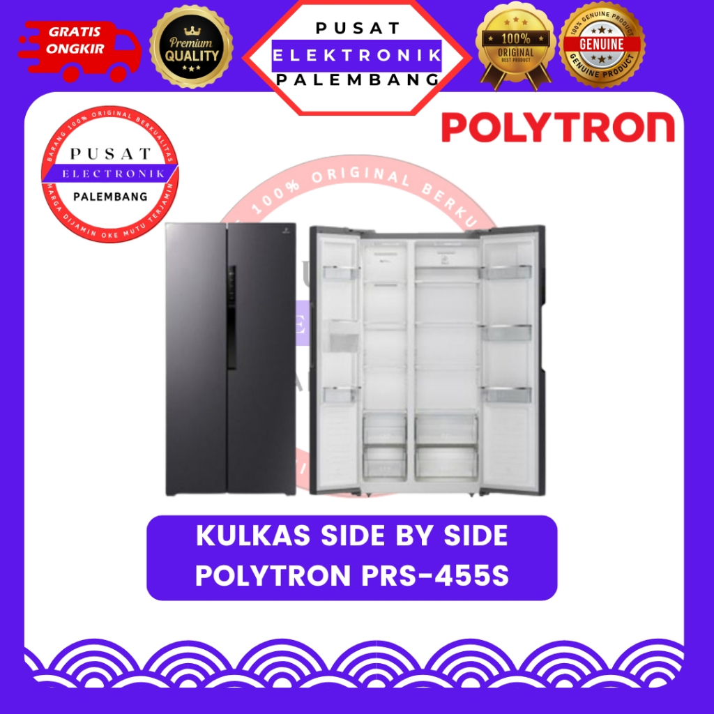 KULKAS SIDE BY SIDE POLYTRON PRS-455S KULKAS SIDE BY SIDE PALEMBANG