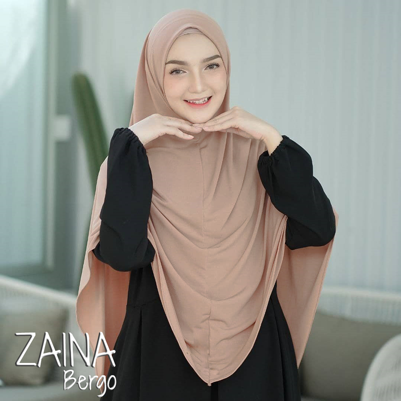 Hijab Jilbab Kerudung Syari Khimar Instant Zaina Bergo Instan Jersey