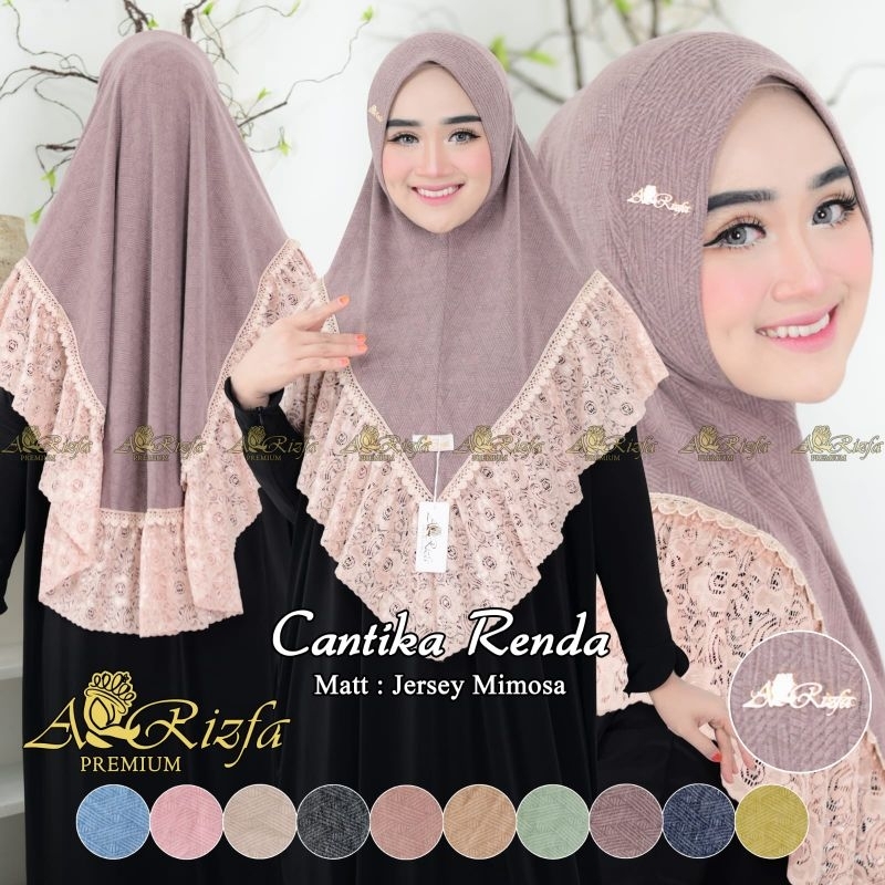 JILBAB BERGO RENDA - BERGO RENDA JERSEY MAMOSA ORI ARRIZFA (CANTIKA RENDA)