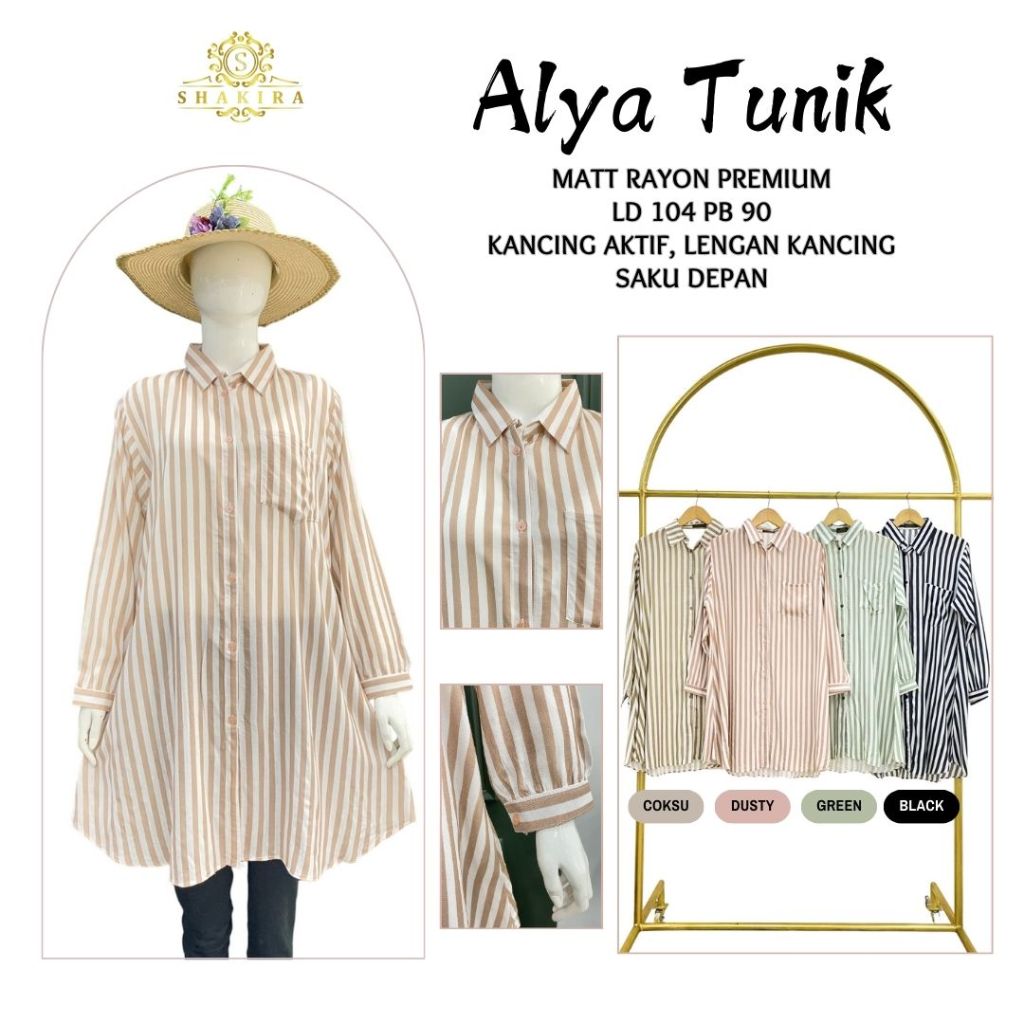 TUNIK MOTIF SALUR | MATT RAYON MOTIF SALUR