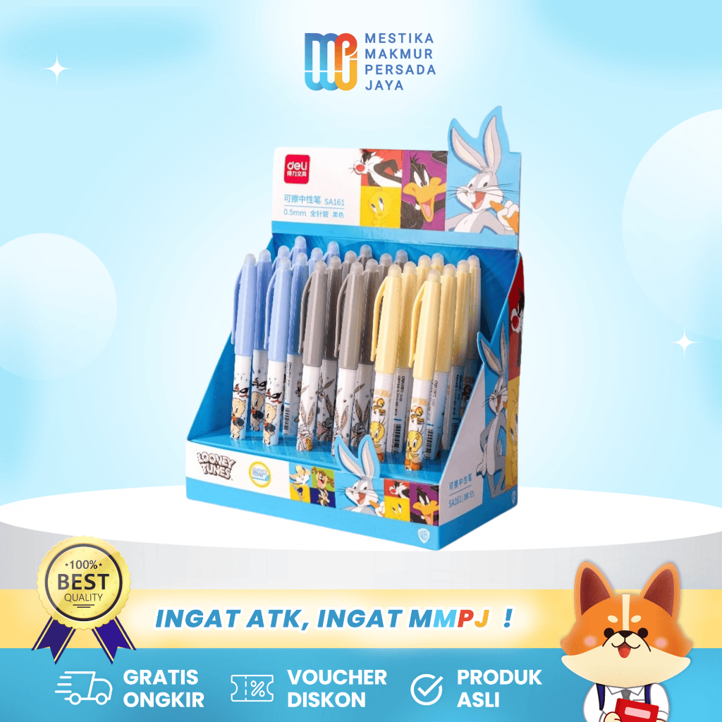 

Deli SA161 Gel Pen Karakter Lucu Looney Tunes - Pulpen Gel dengan Penghapus Praktis SA161