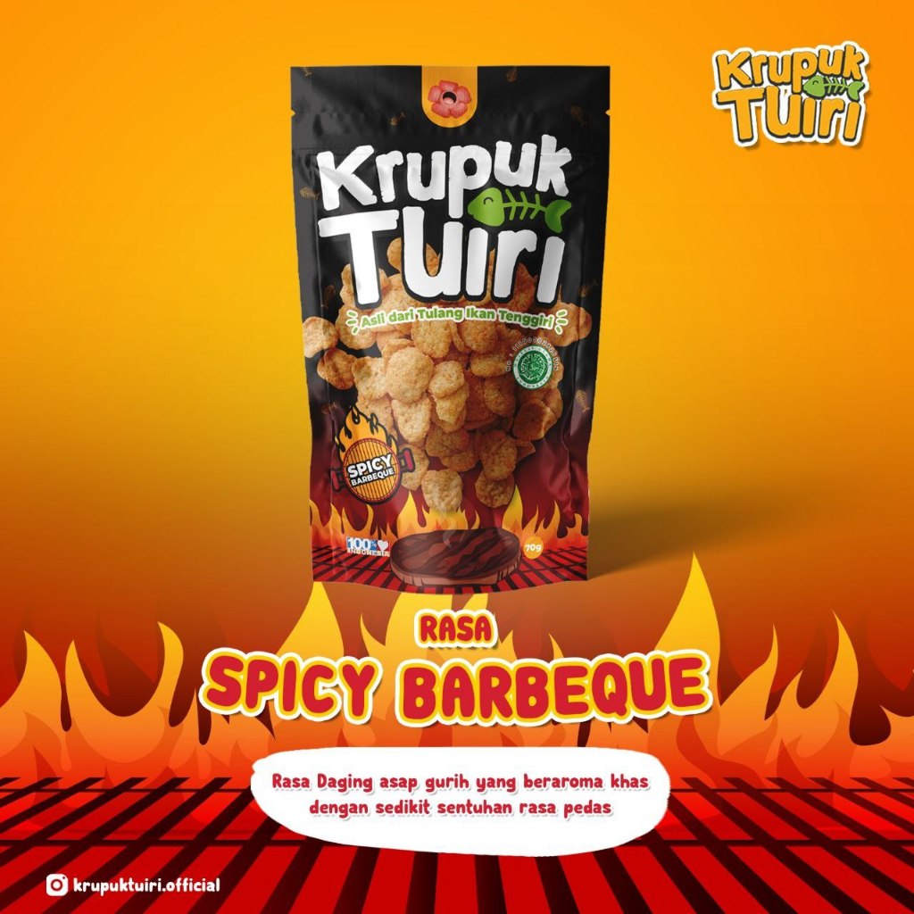 

[READY STOK] Krupuk Tulang Ikan Tenggiri Rasa Barbeque - 70g