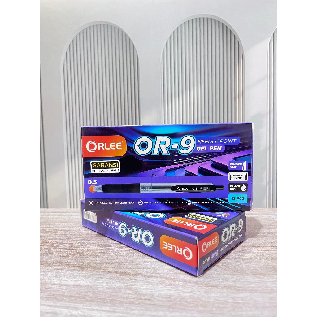 

Bolpoin Orlee OR-9 | BOLPOIN GEL PEN 0,5MM | INK BLACK yang pekat dan tidak mudah macet | pulpen Binder Clip dan mempunyai RUBBER Grip yang cukup tebal | OR9 BERKUALITAS