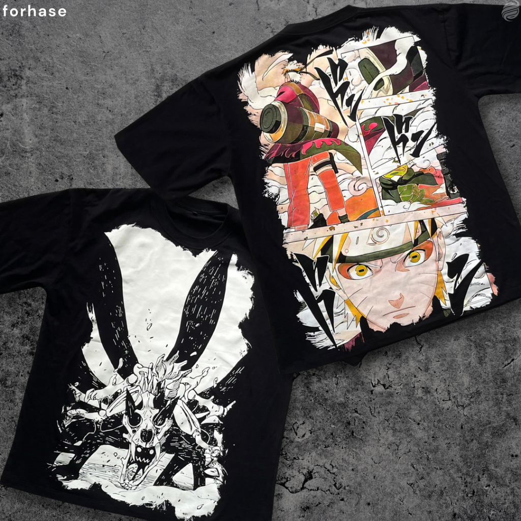 Kaos Bootleg Oversize Overprint Naruto Pain Invasion Arc Handmade Stok Terbatas