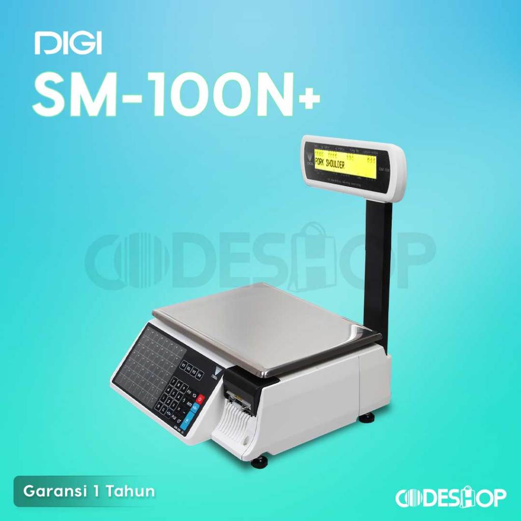 Timbangan Digital DIGI SM-100N Plus Timbang Buah Sayur Print Label Harga SM100 N